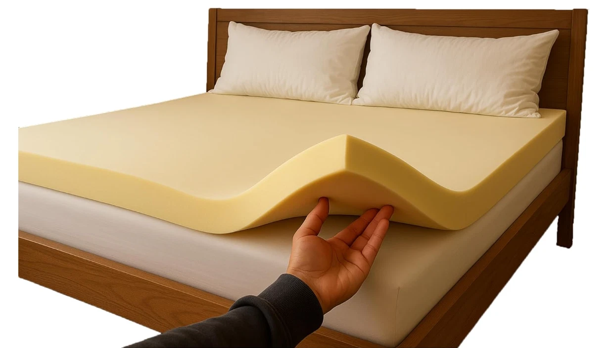 MEMORY FOAM MATTRESS TOPPER BUNK BED, SINGLE, S DOUBLE, DOUBLE 1" TO 5" THICK