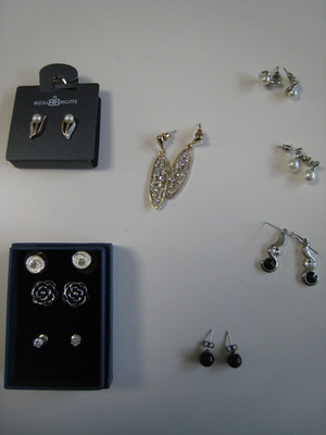 9 × Ohrringe, 925 Sterling Silber   Creolen, Stecker & Huggies   Schmuck-Set