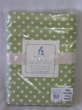 Pottery Barn Kids Sabrina Basket Liner Mini Dot Extra Large Green White New