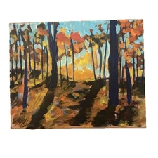 Forest Woods Landscape PAINTING Original 8” X 10” Small