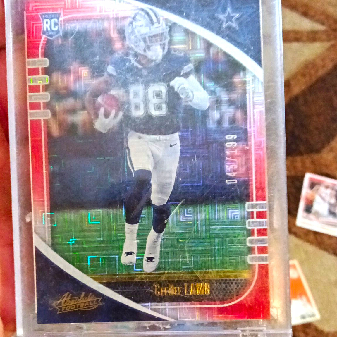 Panini 2020 Absolute CeeDee Lamb #115 Rookie Red Squares Parallel /199 Cowboys