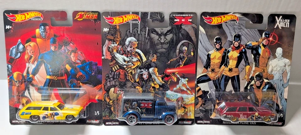 Hot Wheels Premium X-Men 71 Plymouth Satellite 49 Ford Coe Nissan Skyline Van 3 Foto 2 de 4