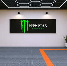 Monster Energy Flag Banner 71x24" – Garage or Room Wall Art