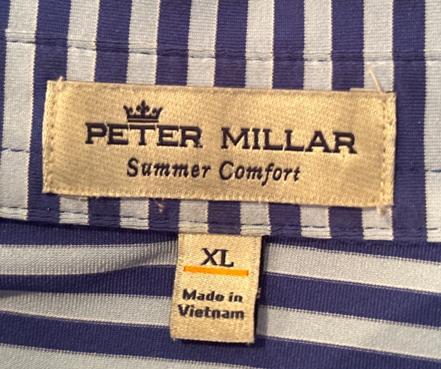 Peter Millar Performance Blue Striped Pinehurst G… - image 5