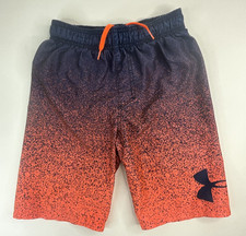 Under Armour Boys YMD Swim Trunks Blue Orange Gradient Shorts Youth