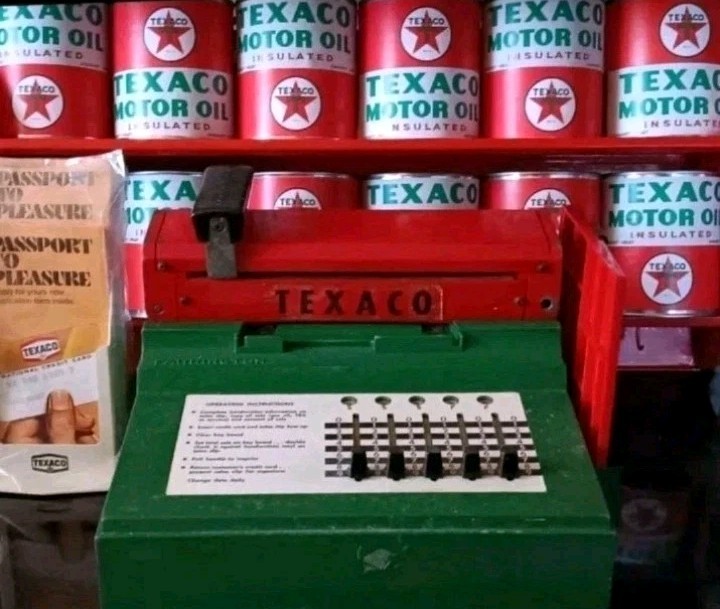 1960’s   Farrington  Texaco Credit Card Imprinter & Clipboard 