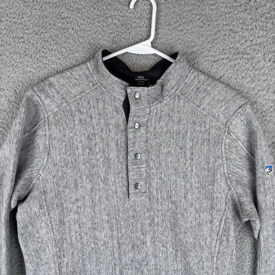 Kuhl Sweater Mens Large Gray Konfrontr Quarter Snap Pullover Fleece Outdoor - Image 2 of 4