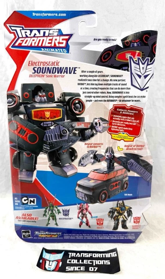 Transformers Animated 2008 Deluxe Class Electrostatic Soundwave MOSC - Image 2 of 2