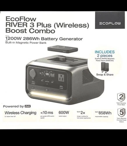 EcoFlow River 3 Plus Wireless Boost Combo