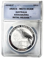 2016 AUSTRALIA Kookaburra MS70 Australian 1oz Proof Silver Dollar Coin PM0095