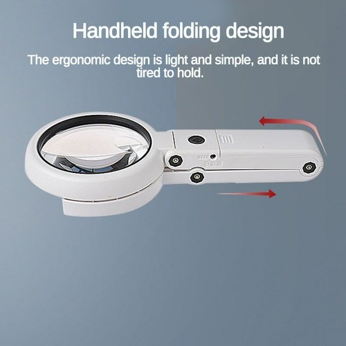 Foldable Handheld Magnifier 5X 11X 8 LED Table Desk Stand for Newspaper USB Plug - Picture 3 of 9