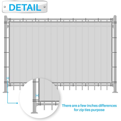 Brown Outdoor Privacy Mesh Fence Screen Cover 4/5/6/8ft Tall Zip-Ties Included - Picture 3 of 8
