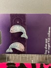 925 STERLING SILVER Pierced .5” Dolphin drop earrings glitter beach zoo kids — photo 7