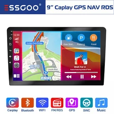 9'' Wireless Apple Carplay & Android Auto Portable GPS Navigation Voice Control