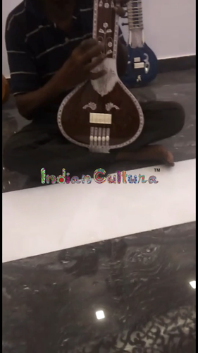 Instrumentos musicais profissionais indianos 5 cordas planas tanpura madeira tunpura
