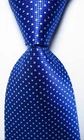 New Classic Checks Blue White JACQUARD WOVEN 100% Silk Men's Tie Necktie