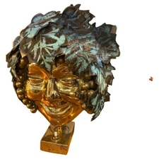 1970s, Jaru Modern Laiton Italian Bacchus Table Lampe