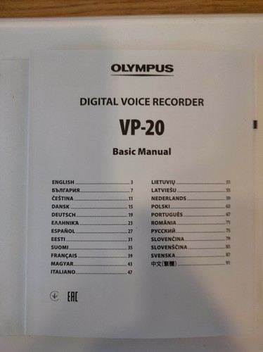Olympus VP-20 Digital Voice Recorder - Picture 6 of 6