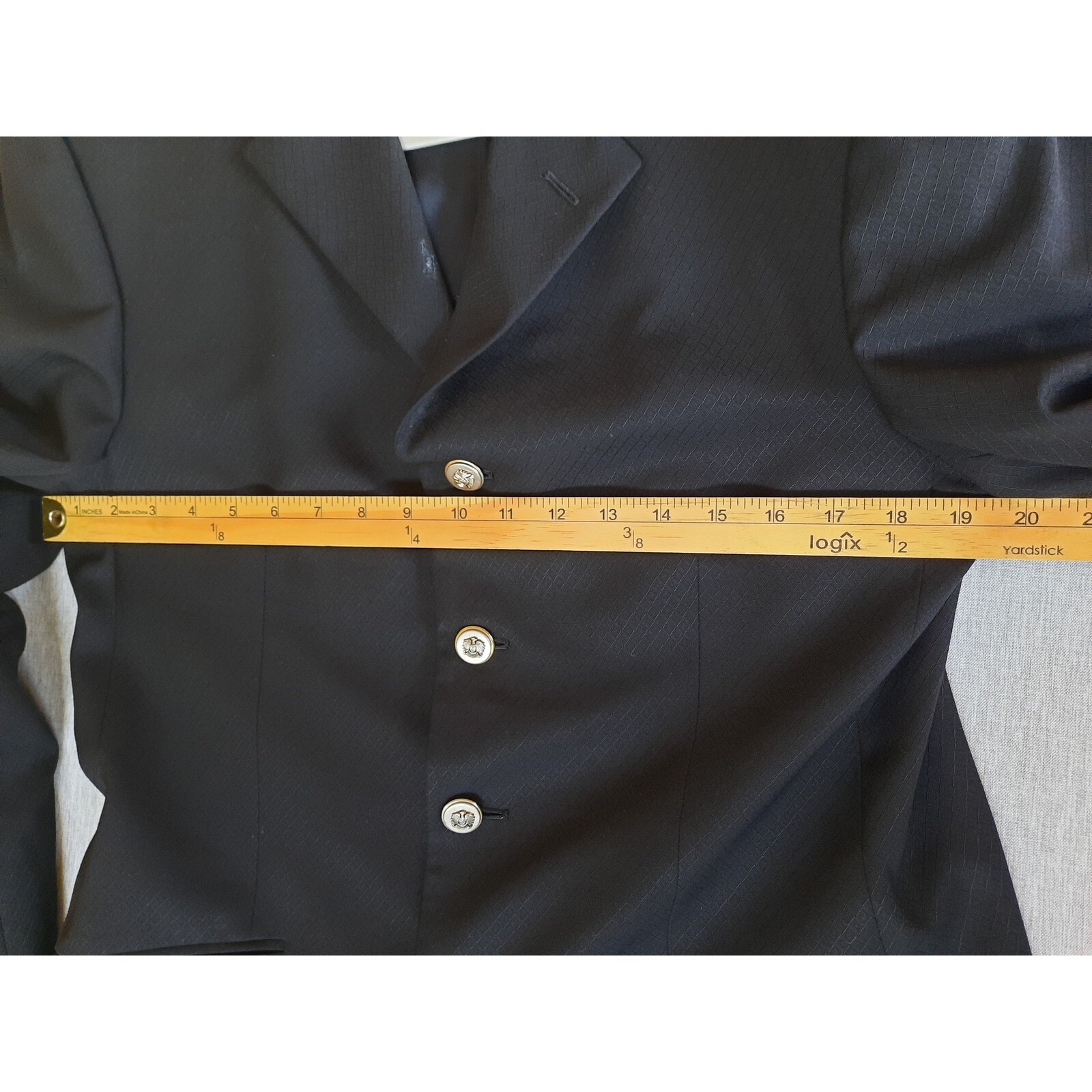 Versace Classic V2 Men 48R Wool Blazer Coat Black Four Metal Buttons Italy Made thumbnail 6