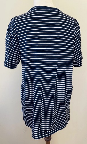 Marcs Size M Navy Blue Stripe Short Sleeve Tshirt - Picture 3 of 5