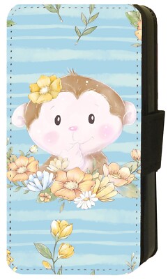 Affe - niedliche Tiere - bedruckte iPhone Pixel Galaxy Geschenk Flip/Geldbörse Etui