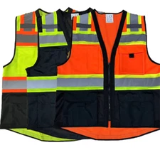 Men’s High Viz Class 3 Light Weight Multi-Pocket Mesh Vest