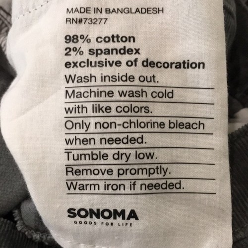 Sonoma Boy Sz 7 Gray Corduroy Straight Leg Jeans Adjustable Stretch - Picture 9 of 12