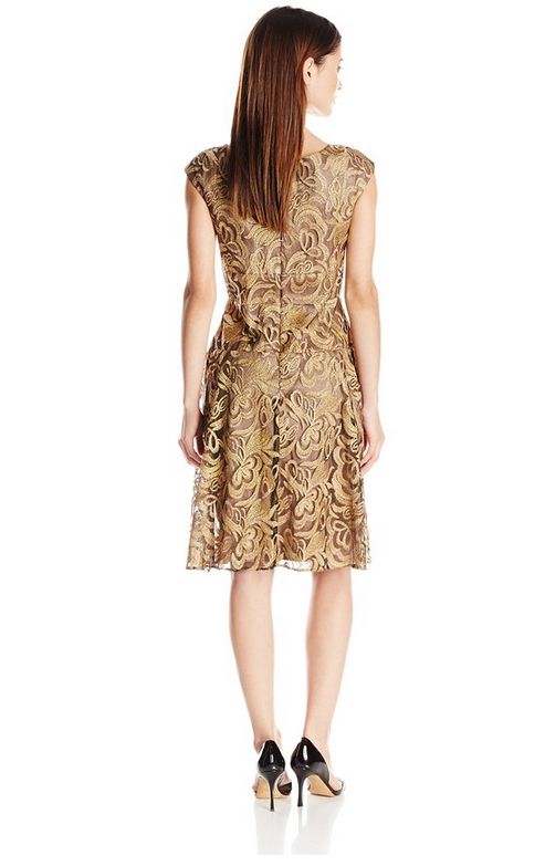 Alex Evenings Women's Cap Sleeve Embroidered Dress with Overlay Skirt Sz 6P  12P | eBay