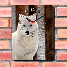Image of Arctic Wolf Design Wall Clock New boxed Gift Animals Wildlife