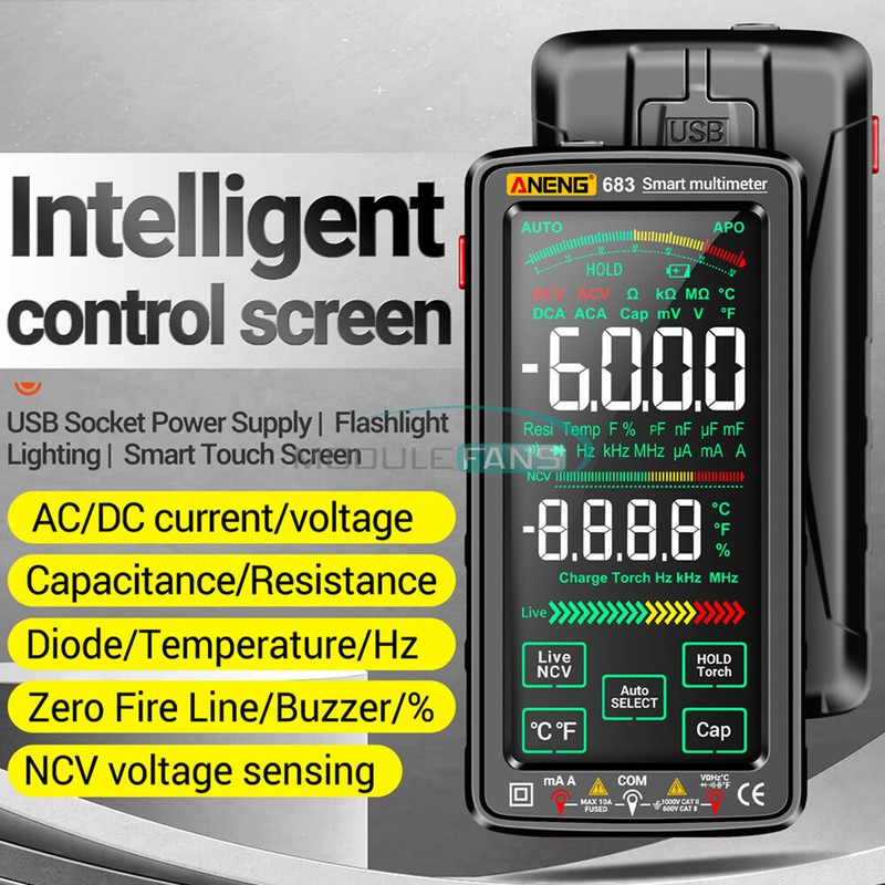 ANENG 682 681 683 Smart Digital Multimeter AC/DC Capacitance Meter Diode Tester