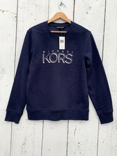Michael Kors Mens Logo Midnight Blue Long-sleeved Sweatshirt Size Small NEW