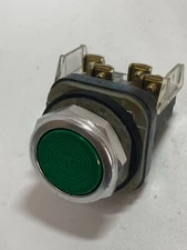 ALLEN BRADLEY 800T-A1A PUSHBUTTON GREEN FLUSH INO/1NC SERIES T