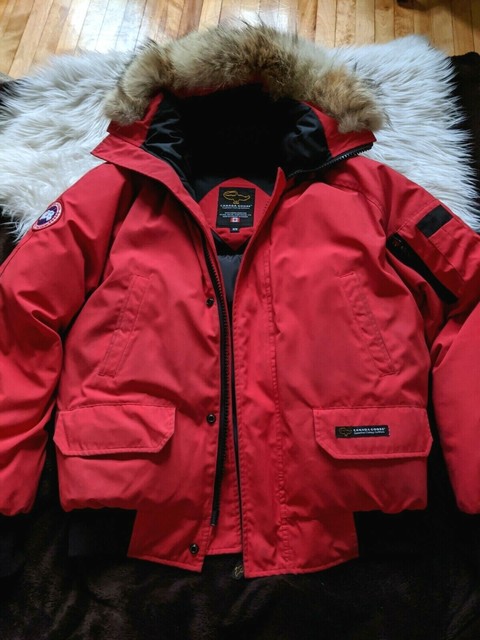 canada goose red bomber jacket