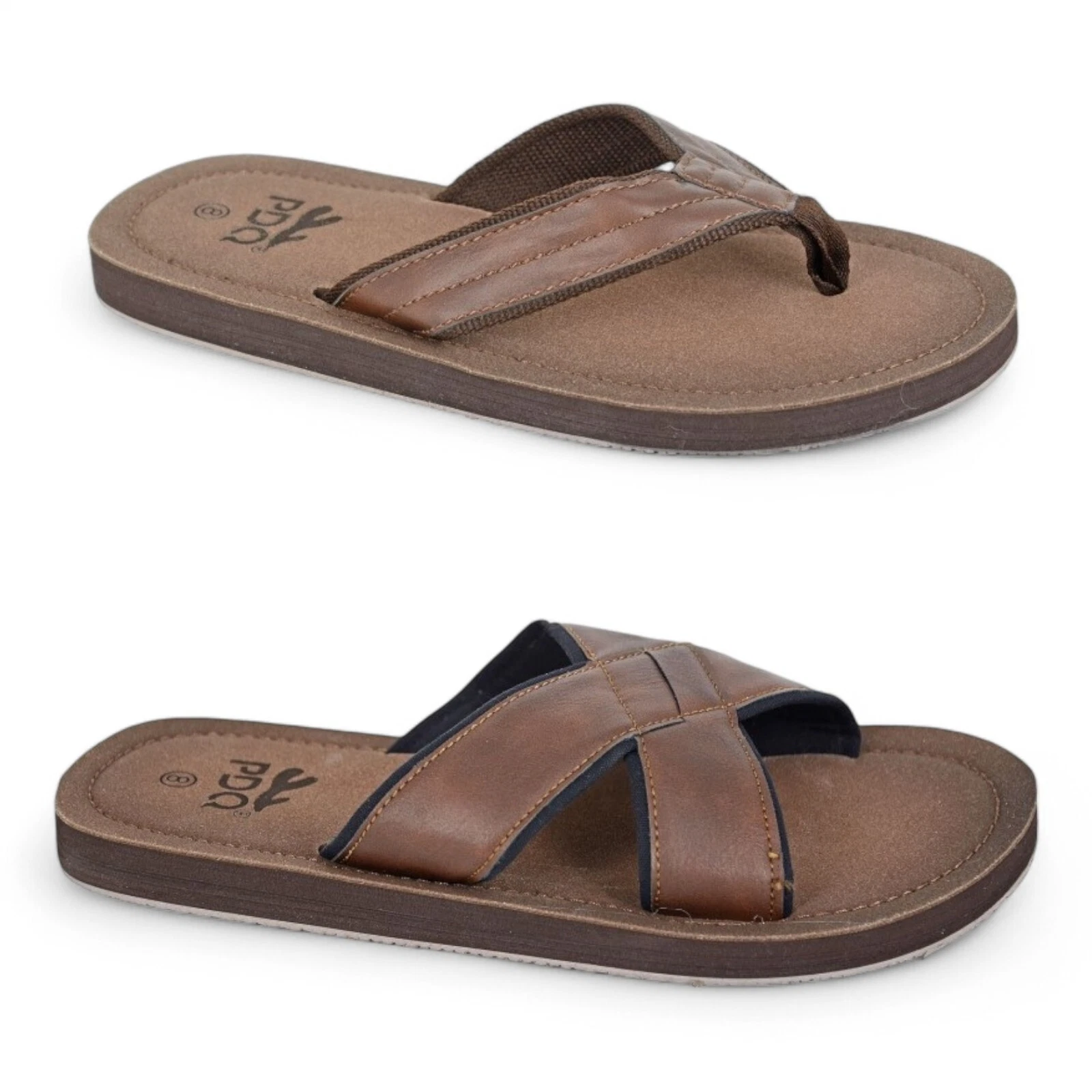 PDQ Mens Sandal Flip Flips Faux Leather Trail Summer Holiday Beach Shoes Size
Opens in a new window