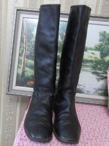 SOVIET MILITARY UNIFORM PARADE LEATHER BOXCALF OFFICER BOOTS SIZE 42 medium