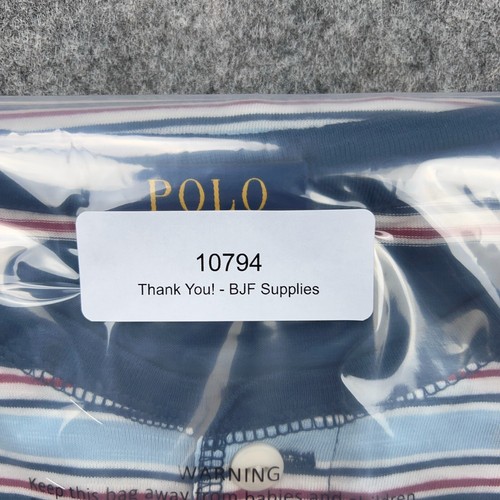 Polo Ralph Lauren Shirt Boys Large 14-16 Blue Striped Henley Long Sleeve Tee - Picture 11 of 11