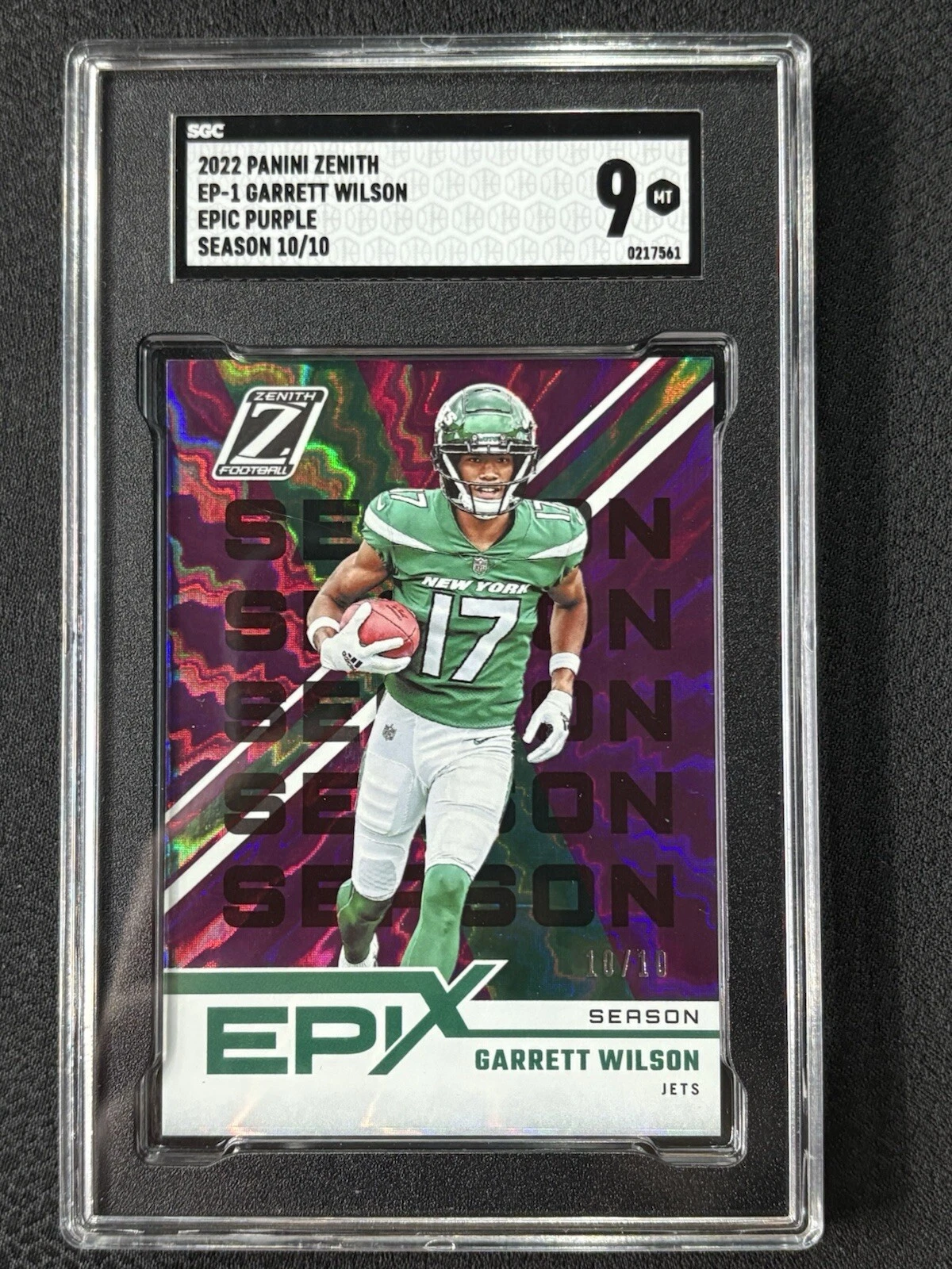 Garrett Wilson Panini Zenith Epix Purple Play #EP1 Season