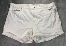 Old Navy Women's Shorts 28 White High-Waisted OG Straight Cuffed Jean Shorts