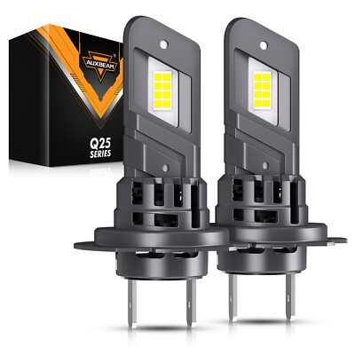 AUXBEAM H7 LED Canbus Headlight Bulb Kit High Beam 6000K Cool White Bulbs Bright