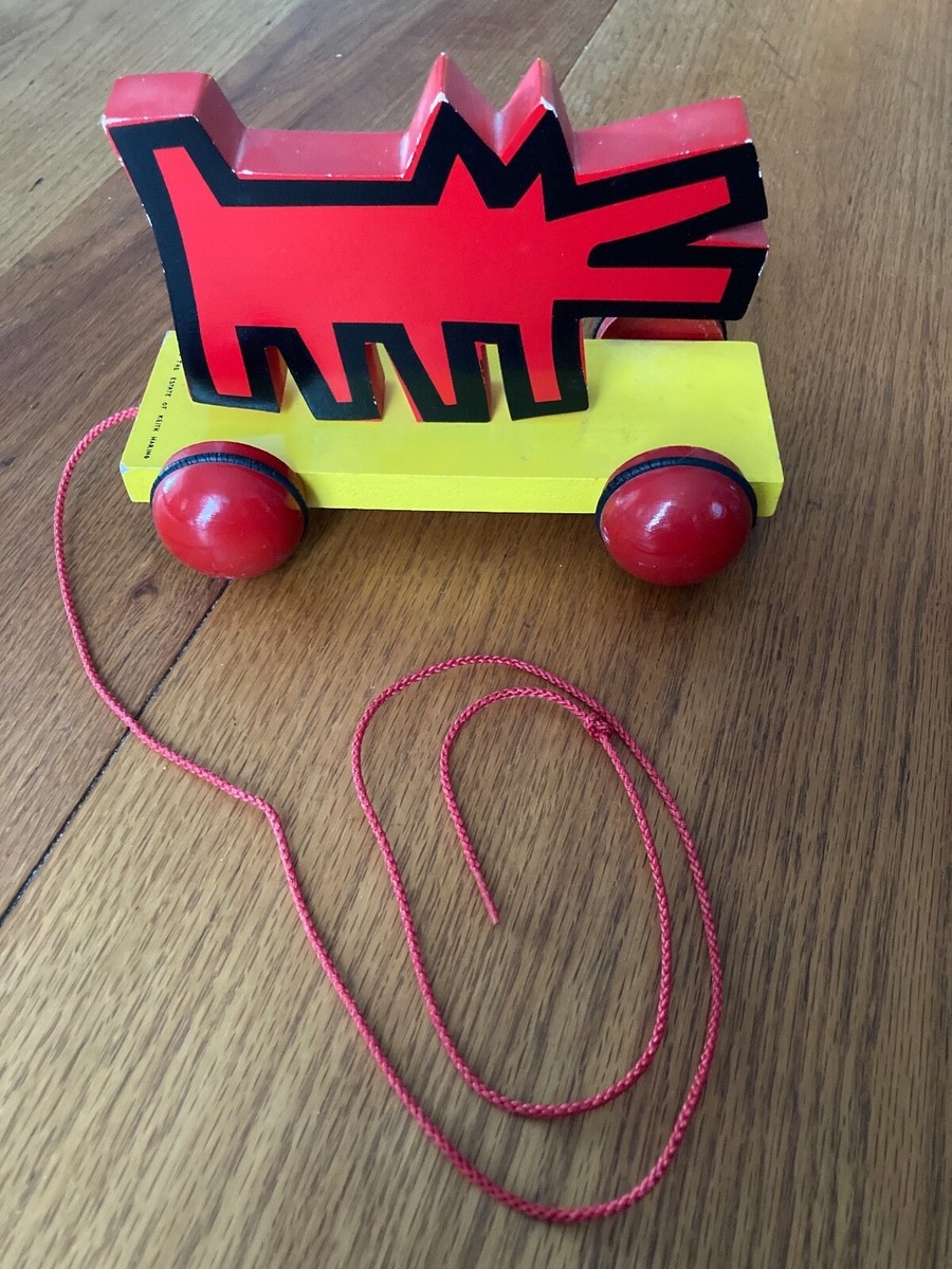 Keith Haring Barking Dog Pull Toy 1992 Made in France Great
