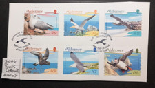 GB Alderney 2006 Commemorative Stamps~Birds Seabirds~Set~VFU on piece ~ex fdc