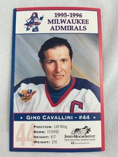 IHL 1995-96 Milwaukee Admirals Hockey Postcard #44-Gino Cavallini
