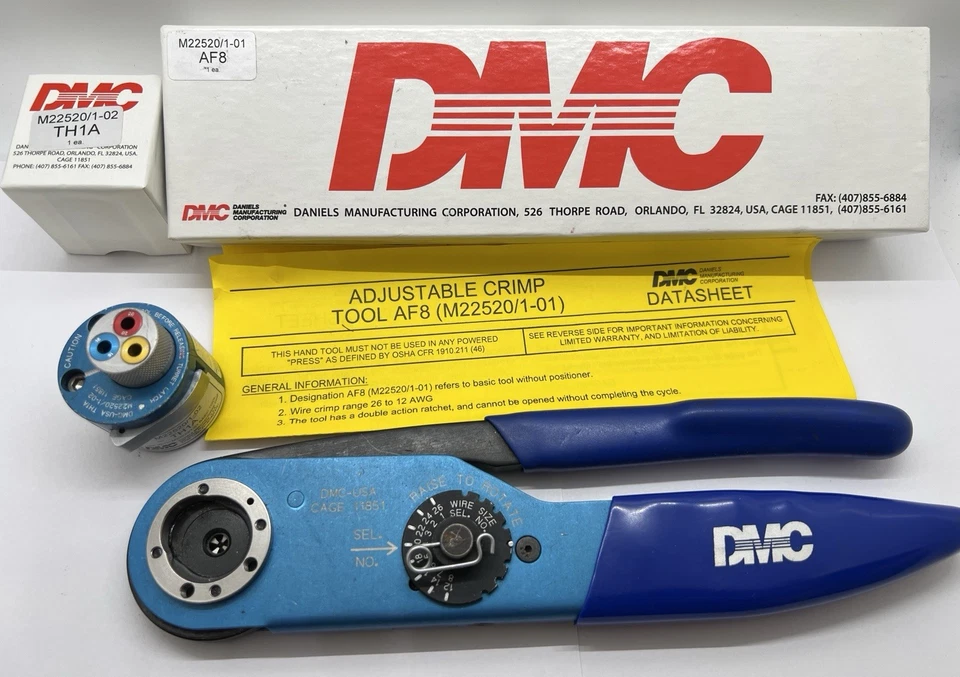 DMC M22520/1-01 AF8 Crimp Tool With TH1A Upper Range Turret Combo Kit - Image 2 of 4