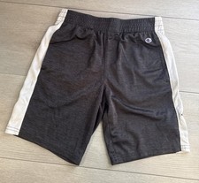 Boys Champion Mesh Athletic Shorts Grey White 10/12 Wide Stripe Shorts