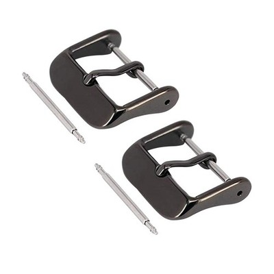 4pcs 22mm Uhrenverschluss Edelstahl -Uhren -Band Schnalle +, Schwarz)