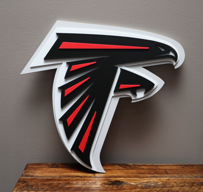 #ad #ad Atlanta Falcons Logo Sign 3D Wall and Desk Shelf Art $25.00