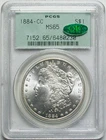 1884-CC CAC PCGS MS65  OGH MORGAN SILVER DOLLAR OLD GREEN HOLDER. CAC