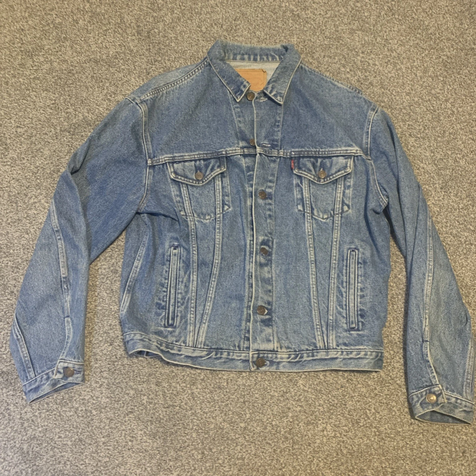 Vintage Levi's Denim Jacket Size Medium Retro Trucker Blue Made In Gt Britain