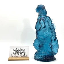1980s Godzilla Limited Decanter Vintage Blue Glass Bottle H11..4" 680ml TOHO