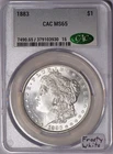 1883 Morgan Dollar CAC MS-65; Frosty White